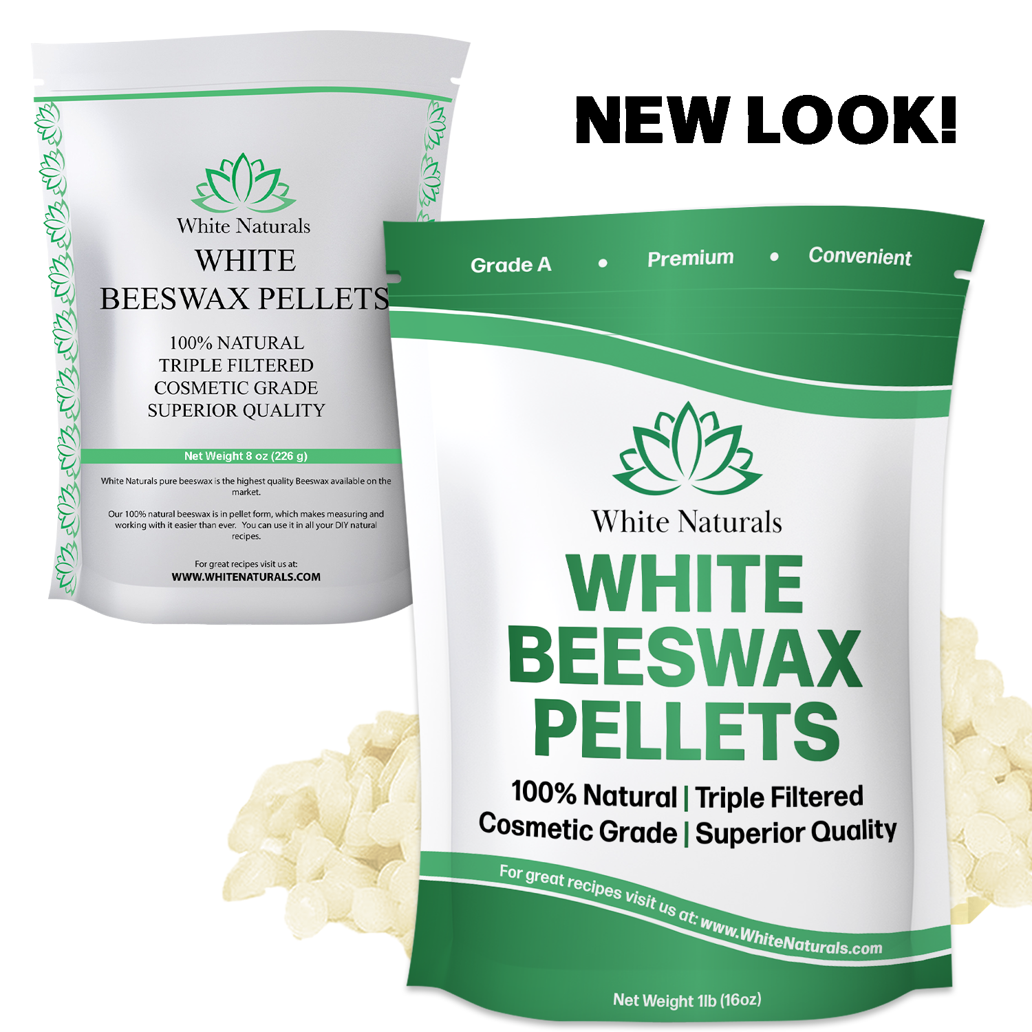 100% Natural White Beeswax Pellets for Skin Products, Candles and More 