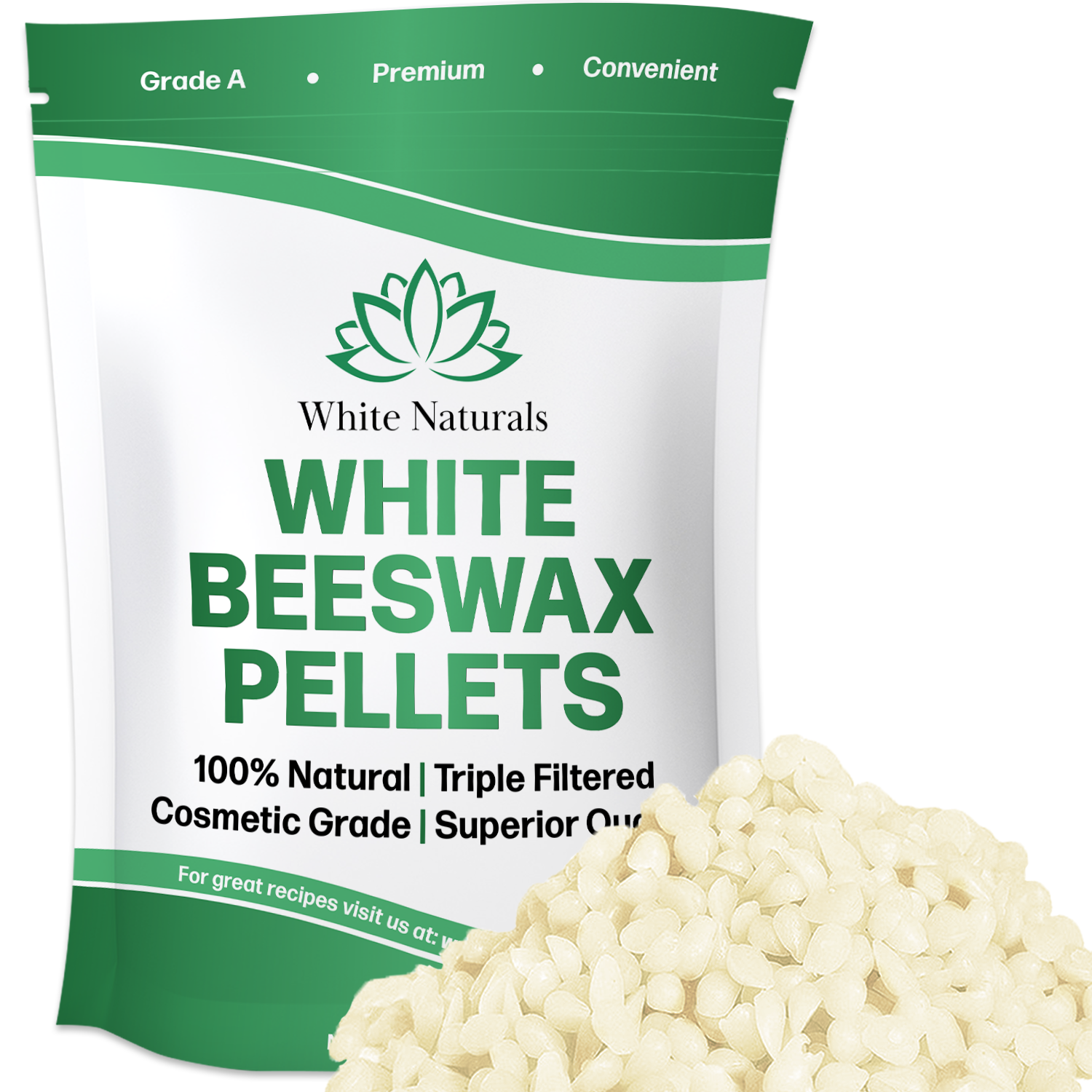 White Beeswax Pellets 16oz (1lb), Pure, Organic, Cosmetic Grade, Triple  Filtered, Great For Diy Lip Balms, Lotions, Candles & more - White Naturals